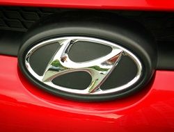 Hyundai logo close up