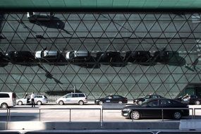 parked taxis at the airport in poland