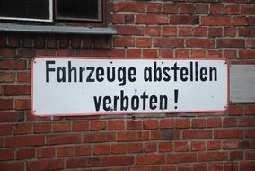 Sign for prohibited parking