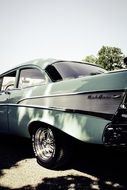 retro car with chromed bumpers