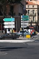 Urban street with road signs in Spain