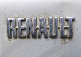 antique Renault logo close up