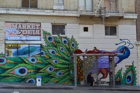 Graffiti of peacock