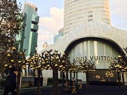 Christmas decorations on the streets of Shanghai