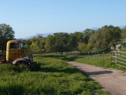 old truck in countryside