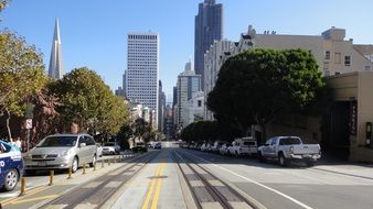 Cars on the road in san francisco