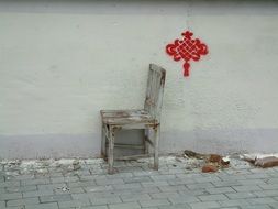 Chair on the stree in Beijing in China