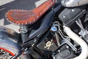 classic motorcycle leather seat