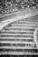 stone staircase, Black and white, poland, Warsaw