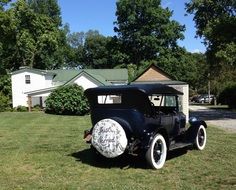 black retro bridal car