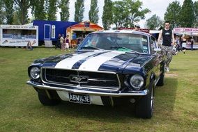 ford Mustang, Old Car on lawn