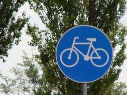 road sign with a bicycle