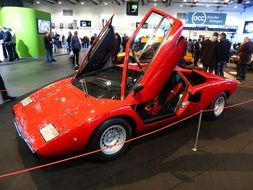 retro sport car on the exhibition