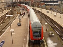 Landscape with the train station in Hamburg