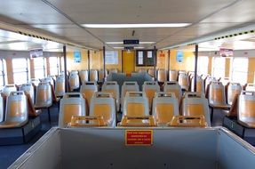 interior of a ferry in Lisbon