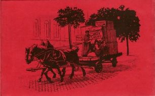 Old Envelope red Postcard drawing