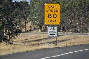 Speed sign in Australia