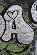 Grafitti Heart and letter A drawing