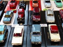 Beautiful shining models of the retro cars