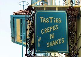 Cafe Crepes Sign, lefkara, cyprus