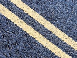 double strip on the pavement