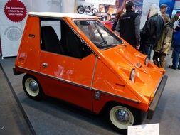 funny orange retro car