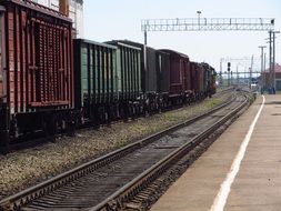 freight train on station