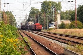 freight train wagons on tracks