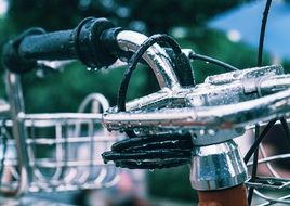 photo of wet bike wheel