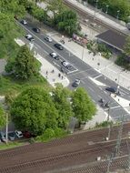 top view of city traffic