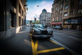 Rolls Royce on the parking in Zurich in Switzerland