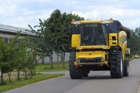 yellow agricultural machine