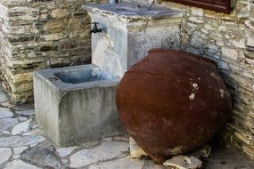 water tap in a cemetery in cyprus