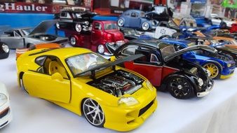 many different cars as miniature models