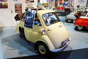 small vintage car on exhibition