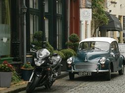 Antique car on a road