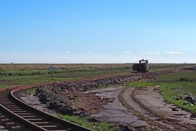 panoramic view of island railway near the north sea