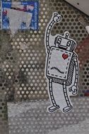 robot like graffiti