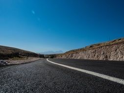 Landscape with the road under the beautiful sky