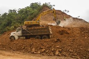 truck on a Construction Roads