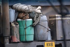 packing buckets on the truck