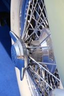 chrome car rim close up