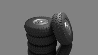 four wheels with protectors