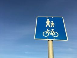 blue pedestrian Road Sign