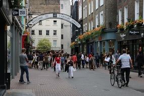 people on carnaby street in london