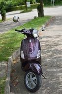 Scooter stands on the road