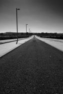 black and white photo of a road in Soledad, Colombia