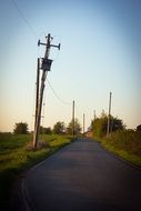 power line along road in countryside