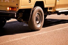 Shadow from the truck car on the road