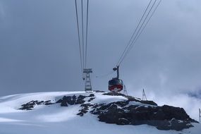 Cable cars on a mountains in Switzerland